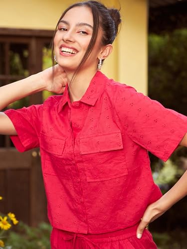 Image of SASSAFRAS Womens Crop Shirt /Wide Leg Pants