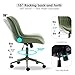 YOUNIKE Home Office Desk Chair with Wheels Armless Vanity Chair with Back Comfy Modern Leather Upholstered Rolling Task Chair Swivel Small Cute No Arms Wide Adjustable Ergonomic All Green