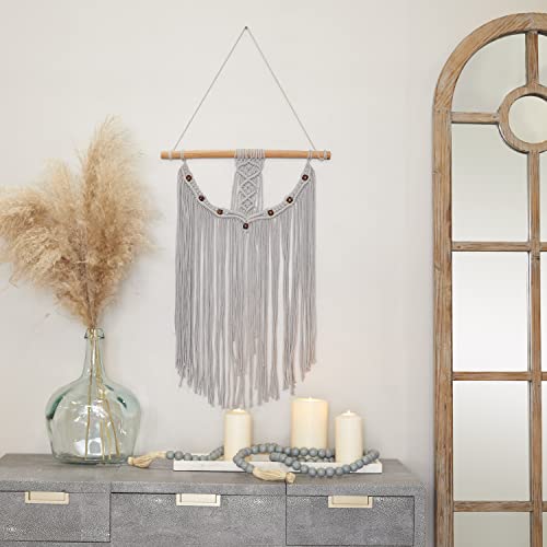 Tapisserie macramé Deco 79 en coton tissé esprit bohème