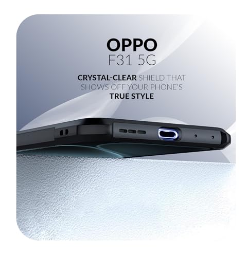 Image of Back Cover Case + Screen Protector for Oppo F31 5G | Transparent Black | TPU & PC Anti Yellow Mobile Phone Case Cover for Oppo F 31 / F31 5G | 360 Degree Protection