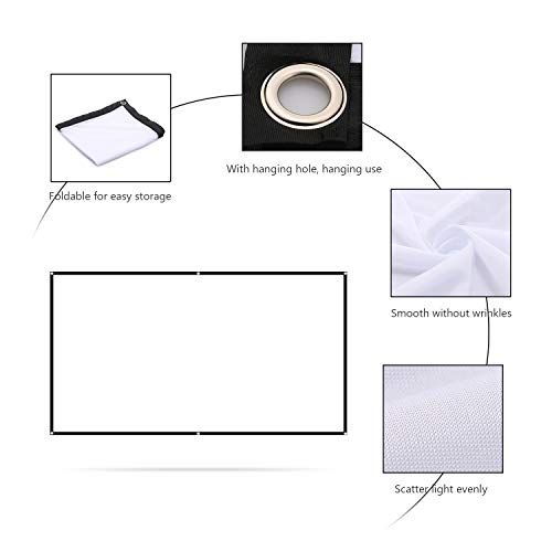 N/A 60-150 Inches Projector Screen Widescreen 16:9 Portable Projection Screen Anti-Crease Foldable For Outdoor Projector Home Office (Size : 150 Inch) #TOP5