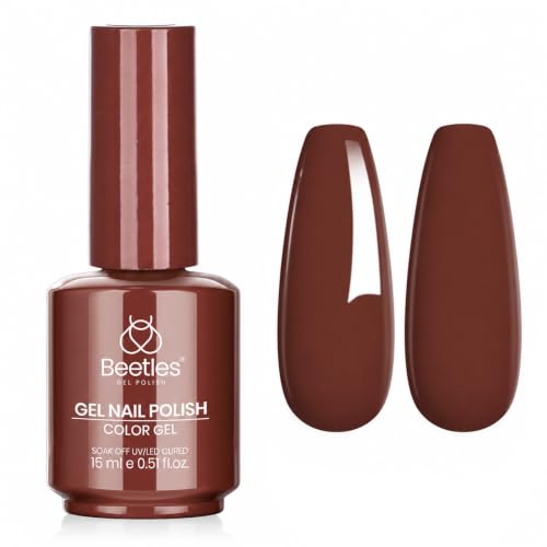 Image of Beetles Brown Gel Polish - Cocoa Luxe 15ML /0.51Fl Oz., Dark Brown Gel Nail Polish, Color-Matched Bottle, Soak-Off UV LED, Long-Lasting Holiday & Fall Nails Art for DIY Beginners & Salon Pros
