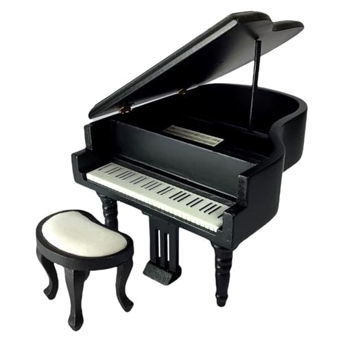 Qsvbeeqj Figura de juguete para piano, modelo realista, instrumento vintage, dollhouses Tun DASS Girl, regalo vintage, instrumento de habitación, casa de muñecas de madera, piano