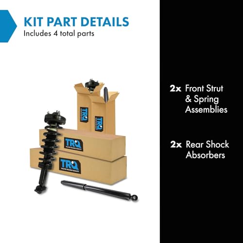 Image of TRQ Front and Rear Complete Strut Assembly & Shock Absorber Kit Complete Strut & Coil Spring Assembly Compatible with 2014 Ford F-150