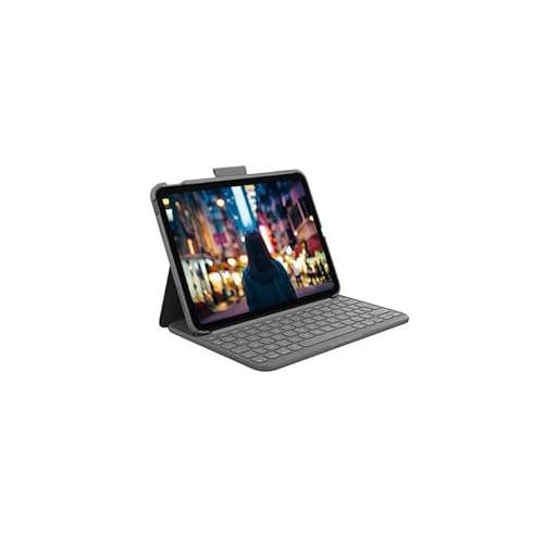 Logitech Slim Folio, étui Clavier pour iPad (10e génération et A16) avec Clavier sans Fil Bluetooth intégré, Clavier Français AZERTY - Graphite