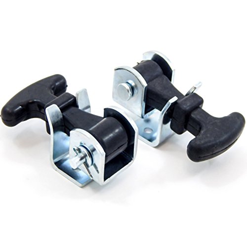 Red Hound Auto RED529016 2 Pack Rubber Hood Catch Hold-Down Kit 2.5 Inches Inch Mini Easy Grip Draw Latch Zinc Plated Steel Brackets And Hardware Replacement 2 1/2 Inches Luggage Container Battery Box Tiedown Lp Bottle Cover thumb #1