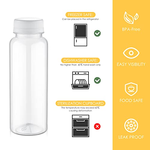200 Pack Plastic Juice Bottles with Caps Clear Reusable Drink Containers with Caps Empty PET Beverages Bottles Bulk for Juicing Smoothies Drinking Beverages Fridge (White, 8 OZ) - Image 3