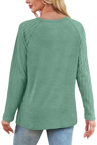 Image of OFEEFAN Long Sleeve Shirts for Womens Fall Fashion 2026 Crewneck Oversized Sweatshirt Tunic Tops to Wear with Leggings