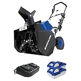 Snow Joe 24V IONMAX Cordless Snow Blower with Electric Engine Type for Yard, Lawn, Patio, Garden, and Outdoor Spaces, Blue, 24V-X2-SB18
