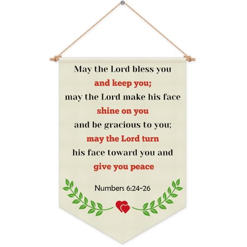 Christian Inspirational Wall Decor Inspirational Christian gifts Hanging Pennant Flag Banner Religious Bible Verse Wall Sign Decor Gifts for Nursery Baby Room Bedroom Christmas Birthday Gifts