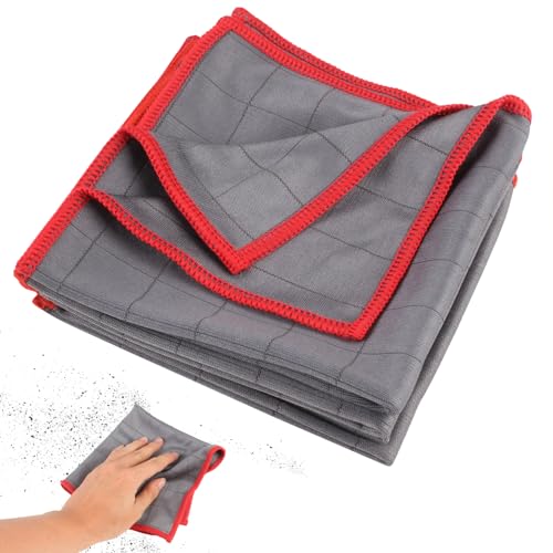 4 PCS paños fibra de carbono, 400GSM 30x30 cm paño mágico de microfibra, sin Pelusa, Reutilizable, bayetas microfibra de carbono sin rayas, Trapos para Ventanas Vidrios Baño Espejo Cocina Coche