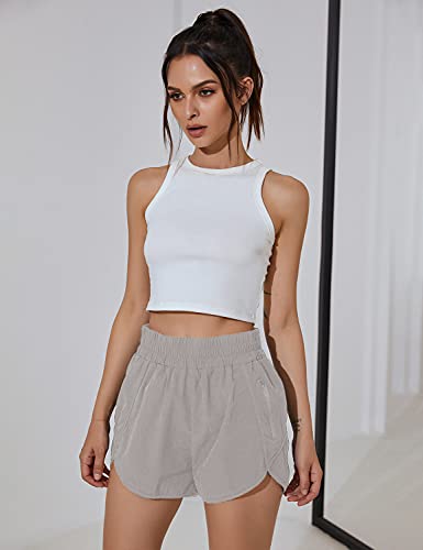 Bmjl Women'S Running Shorts Elastic High Waisted Shorts Pocket Sporty Workout Shorts Quick Dry Athletic Shorts Pants thumb #4