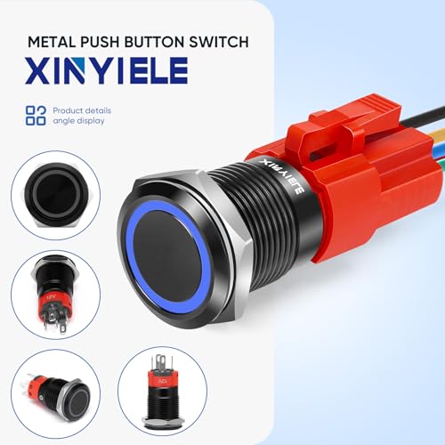 Xinyiele XINYI-BLU 16Mm Latching 12V Push Button Switch thumb #2