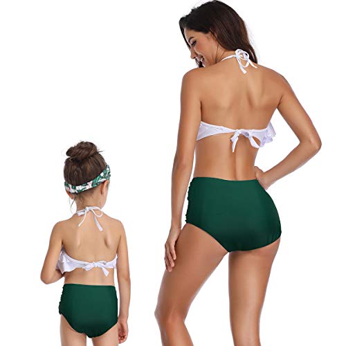 Baby Girls Bikini Swimsuit Set Family Matching Mother Girl Swimwear Baithing Suit (2-3T, Green) #TOP4