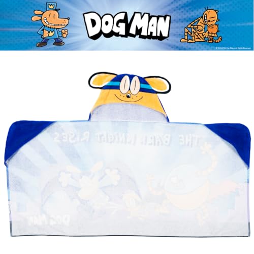 Image of Dog Man Supa Comic Kids Super Soft Bath /Pool /Beach Soft Cotton Terry Hooded Towel Wrap, 24 in x 50 in, (Officially Licensed Product) by Franco