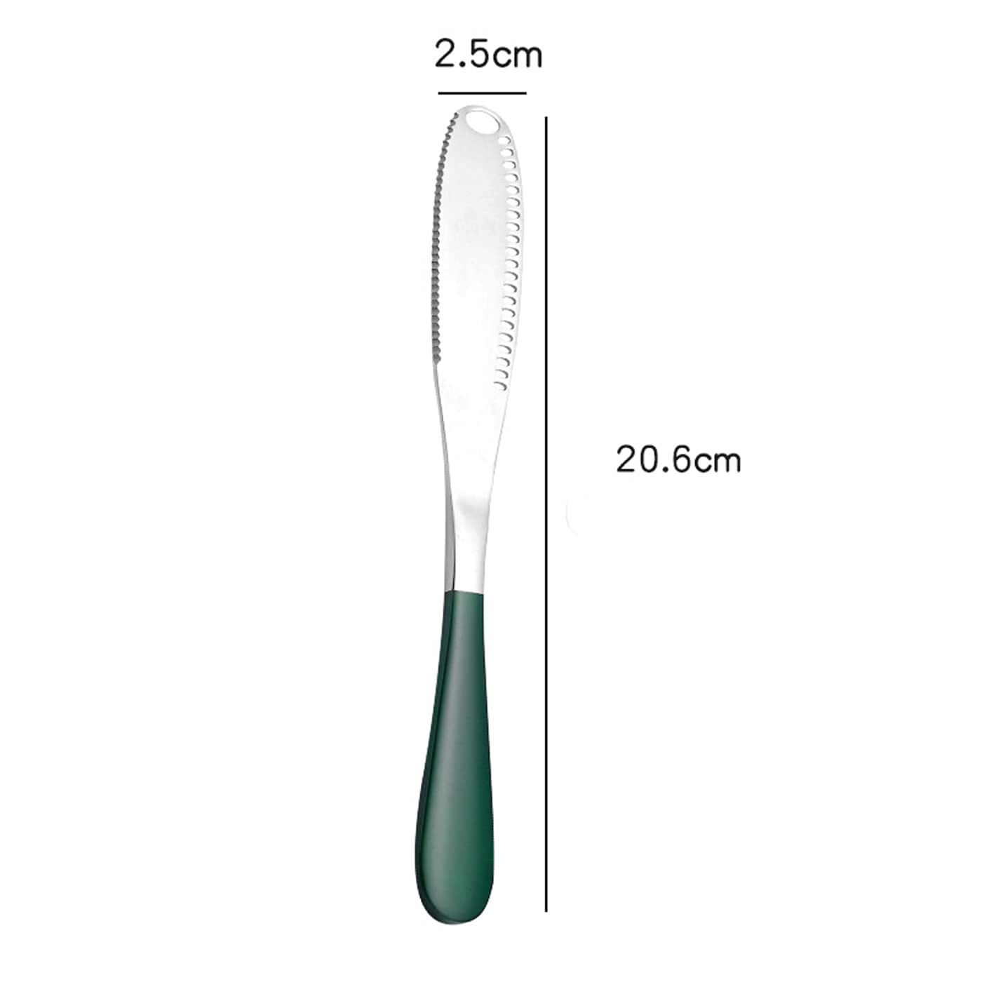 Naidev 1 PCs Butter Spreader Knife, Stainless Steel 3 in 1 Kitchen Gadgets with Holes Serrated Edge, Butter Slice Tool for Cutting Vegetables Fruit Cheese, 20.6 * 2.7 * 0.5 cm (black) 4