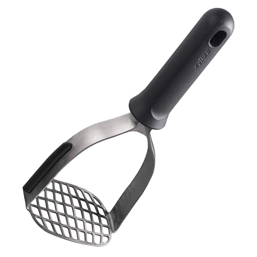 Zyliss Stainless Steel Potato Masher - Food Smasher for Potatoes, Avocados & More - Home Kitchen Essentials & Accessories - Manual Potato Masher Tool - Dishwasher-Safe Vegetable Masher - Grey