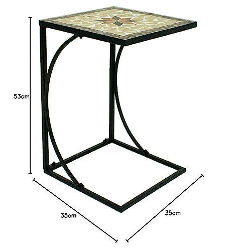 Table d'appoint en métal Spetebo rustique contre la rouille sur terrasse