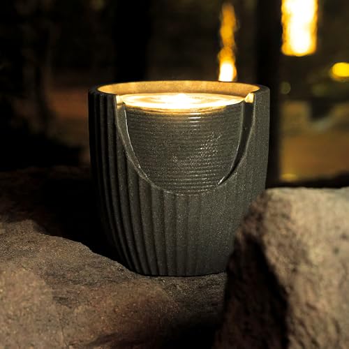 Puulye 9.84” Eco-Friendly Outdoor Water Fountain with LED