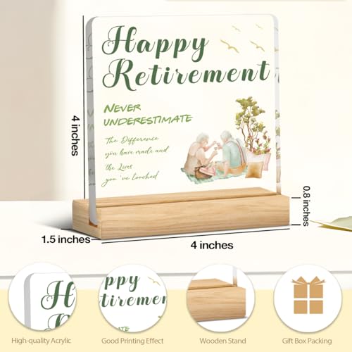 Image of Acrylic decoration Retirement Gifts for Women Men,Happy Acrylic Retirement Gifts,Coworker Teacher Nurse Boss Retired Gifts with Gag Gifts for Retirees-retire gift for retired cadre worker