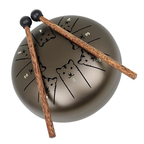 BESPORTBLE 1 Set Steel Tongue Drum for Beginners Percussion Instrument Ethereal Sound for Meditation and Music Therapy Tiger Zodiac