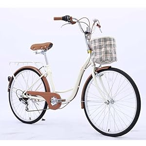 26 Inch Hybrid Bike for Women and Women,Adult Bike Hybrid Retro-Styled Cruiser,7-Speed Drivetrain