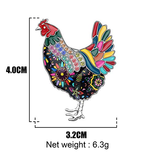 Image of DUOWEI Enamel Chicken Brooches Animals Lapel Pin Clothes Scarf Jewelry Gift for Women Girls