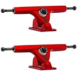 10.0 Caliber II Fifty Caliber 10/50deg. Satin Red Longboard Trucks (Set of 2) by Caliber