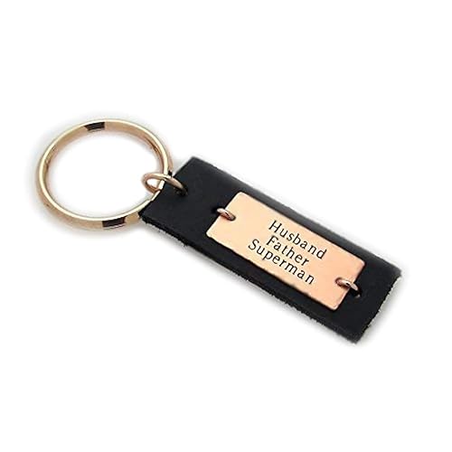 Husband keychain Husband Birthday Gift Personalized Leather Keychain Gifts For Dads My Superman Keychain Custom Key chain engrave, Gift for Father