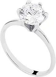 Anel Solitário Grosso Pedra Alta Zircônia 7mm Prata 925 Amor