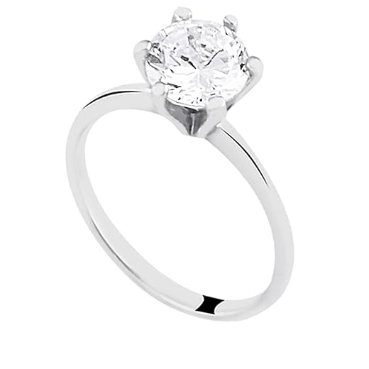 Anel Solitário Grosso Pedra Alta Zircônia 7mm Prata 925 Amor