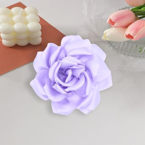 Image of Flower Brooch Pins for Women 5.5in Lapel Pins Large Rose Floral Brooches Dainty Satin Fabric Brooches Rose Flower Hair Clips Wedding Party Dance Clothes Accessories Jewelry