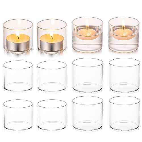 4er Set Glas Teelichthalter - Kiefernzapfen Design Für Tischdeko