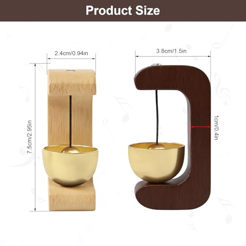 2 Stück Magnetische Türklingel Selbstklebend Türklingel aus Holz Magnetische Türglocke Ohne Bohren mit Doppelseitiges Klebeband Tür Klingel für Tür Büro Geschäft Café