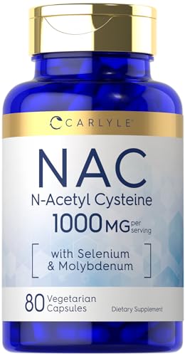 Carlyle NAC Supplement N-Acetyl Cysteine 1000mg | 80 Capsules