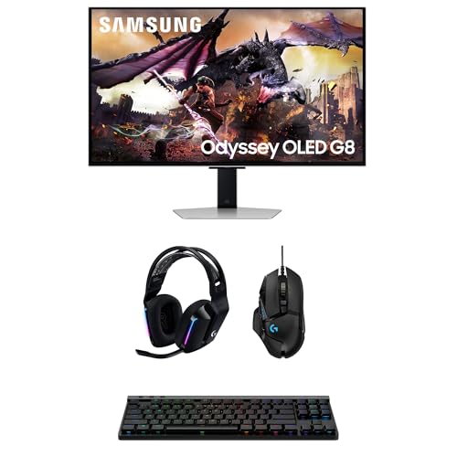 Image of Samsung 32DG8 32 inch Odyssey G80SD 4k UHD Smart Gaming Monitor with G733 Headset, G515 Keyboard, and G502 Mouse (2024)
