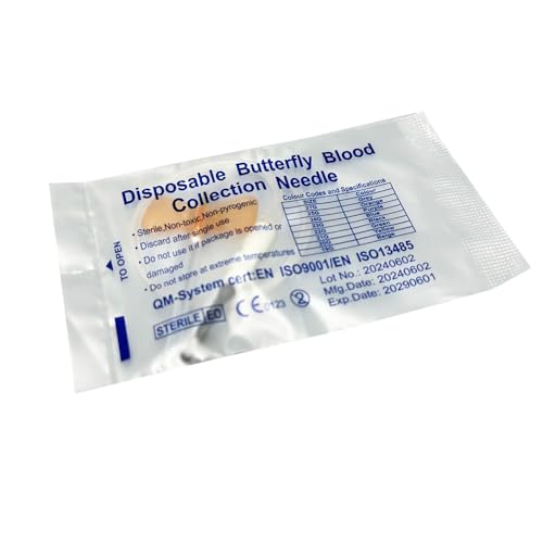 Veterinary Butterfly Shaped Blood 25g Collection Needle, Winged Blood Collection Needle (50PCS)