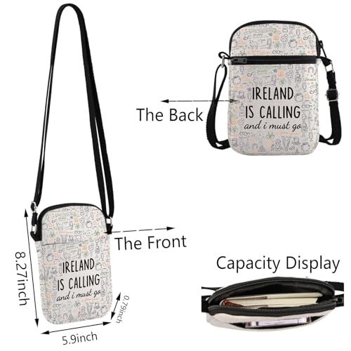 TSOTMO Ireland Trip Gift Ireland Lover Gift Ireland Merch Ireland Is Calling And I Must Go Zipper Pouch Crossbody Bag2