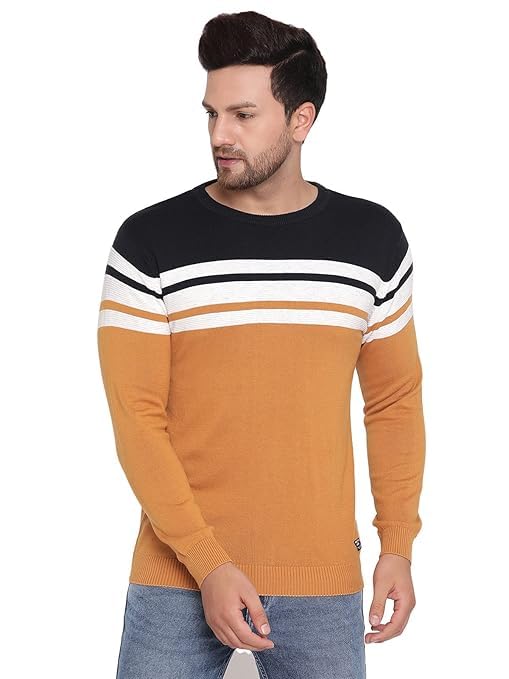 Men’s Color Block Crew Neck Sweater | Full Sleeve Casual Winter Knitwear(SIZEE-L)-picture-18