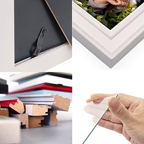 Jd Concept Double 4X4 Wood Photo Frame Instagram, Hinged Picture Frames, With Glass Front, Fit For Stands Vertically On Desk Table Top (Window 3.5 X 3.5 Picture, White Color) #TOP5