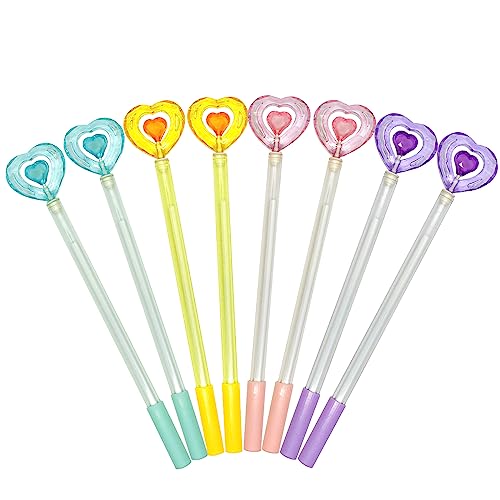 12 bolígrafos de gel con forma de corazón color caramelo