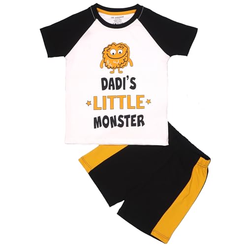 Image of Be Awara Kids Printed Half Sleeves T-shirt & Shorts Clothing Sets, 100% Cotton Soft Unisex Cord Set, Comfortable Wear for Kids With Cool Prints, Everyday Casual Wear for Boys & Girls