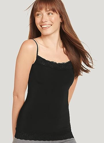 Jockey Women's Shapewear Skimmies Ultralight Smoothing Lace Cami, Black, XL - image 4