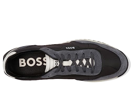 Image of BOSS Men's Zayn Low Profile Suede Leather Two Tone Sneaker