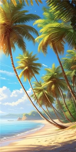 5D DIY Diamond Painting Kit Complet Arbre plage Peinture Diamant Kits pour Adultes et Enfants Murale Perle Diamant Broderie Diamant Point de Croix Kit pour Le...