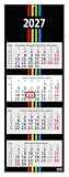 GEIGER-OFFICE 4-Monatskalender Wandkalender 2027 Black+Stripes 4-33 x 90 cm...