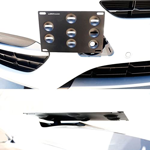 image for iJDMTOY No Drill Front Bumper Tow Hook License Plate Mounting Bracket 