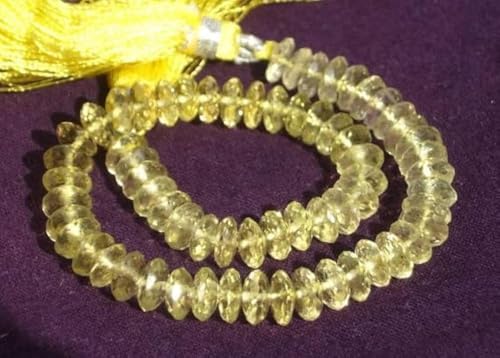 Perles quartz citron 6mm facettées pierre naturelle LKBEADS fil 8" AAA - 2