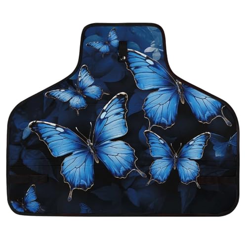 Delantal de trabajo azul oscuro con mariposas miniatura 1