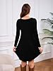 DEARCASE Women's Long Sleeve T Shirt Dress Black X... #2